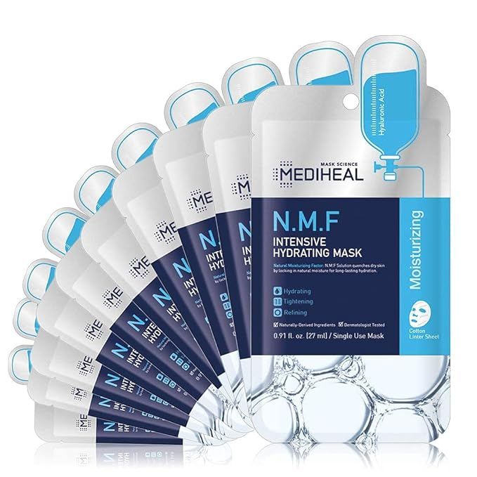 MEDIHEAL Official [Korea's No 1 Sheet Mask] - 10 Pack N.M.F Intensive Hydrating Mask/Ultra Moistu... | Amazon (US)