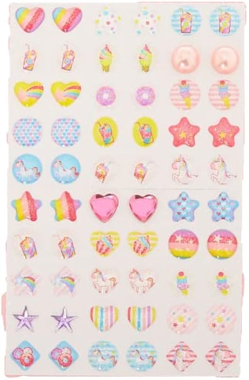 Claire's Club Little Girl Unicorn Magic Stick On Earrings | 30 Pack | Amazon (US)