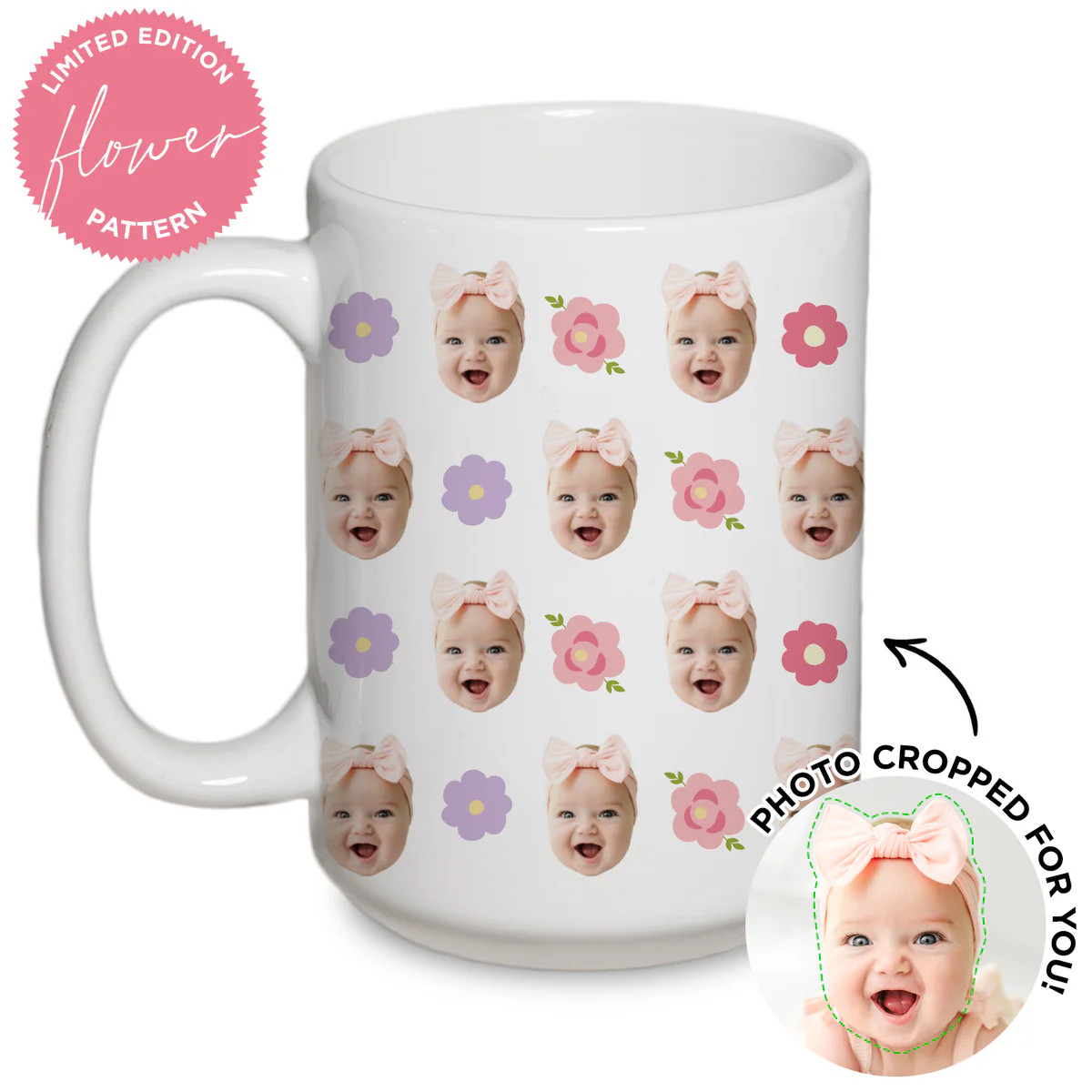 Personalized Flower Pattern Mug | Type League Press