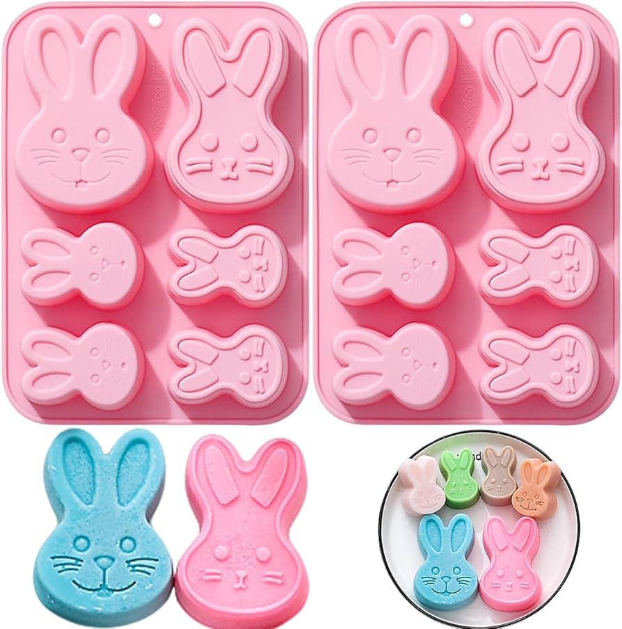 3D Easter Bunny Silicone Mold for Chocolate 2 Pack Large Easter Bunny Molds for Baking Jello Cand... | Amazon (US)