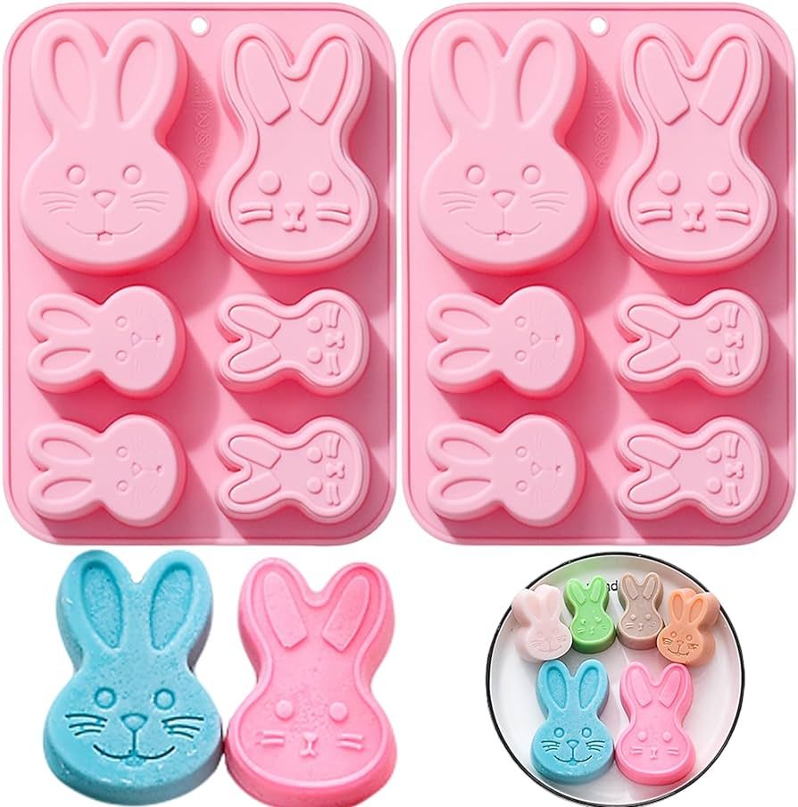 3D Easter Bunny Silicone Mold for Chocolate 2 Pack Large Easter Bunny Molds for Baking Jello Cand... | Amazon (US)