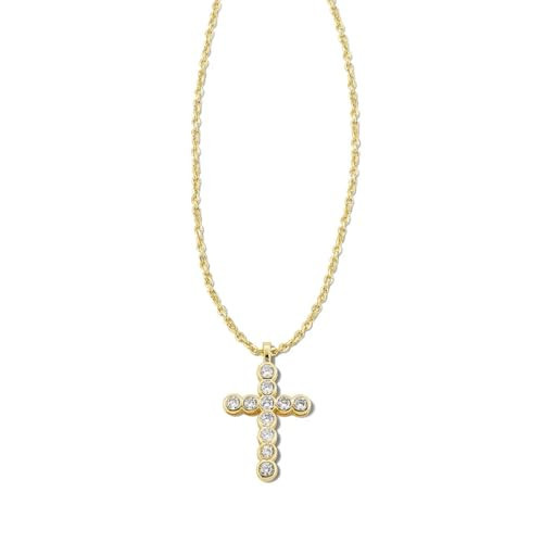 Kendra Scott Cross Crystal Pendant Necklace, 14k Gold Plated Brass, Crystal, Fashion Jewelry for Women | Amazon (US)
