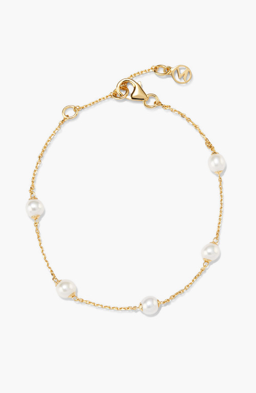 Mini Satellite Bracelet in Gold/pearl by MEJURI at Nordstrom, Size Large/x-Large | Nordstrom