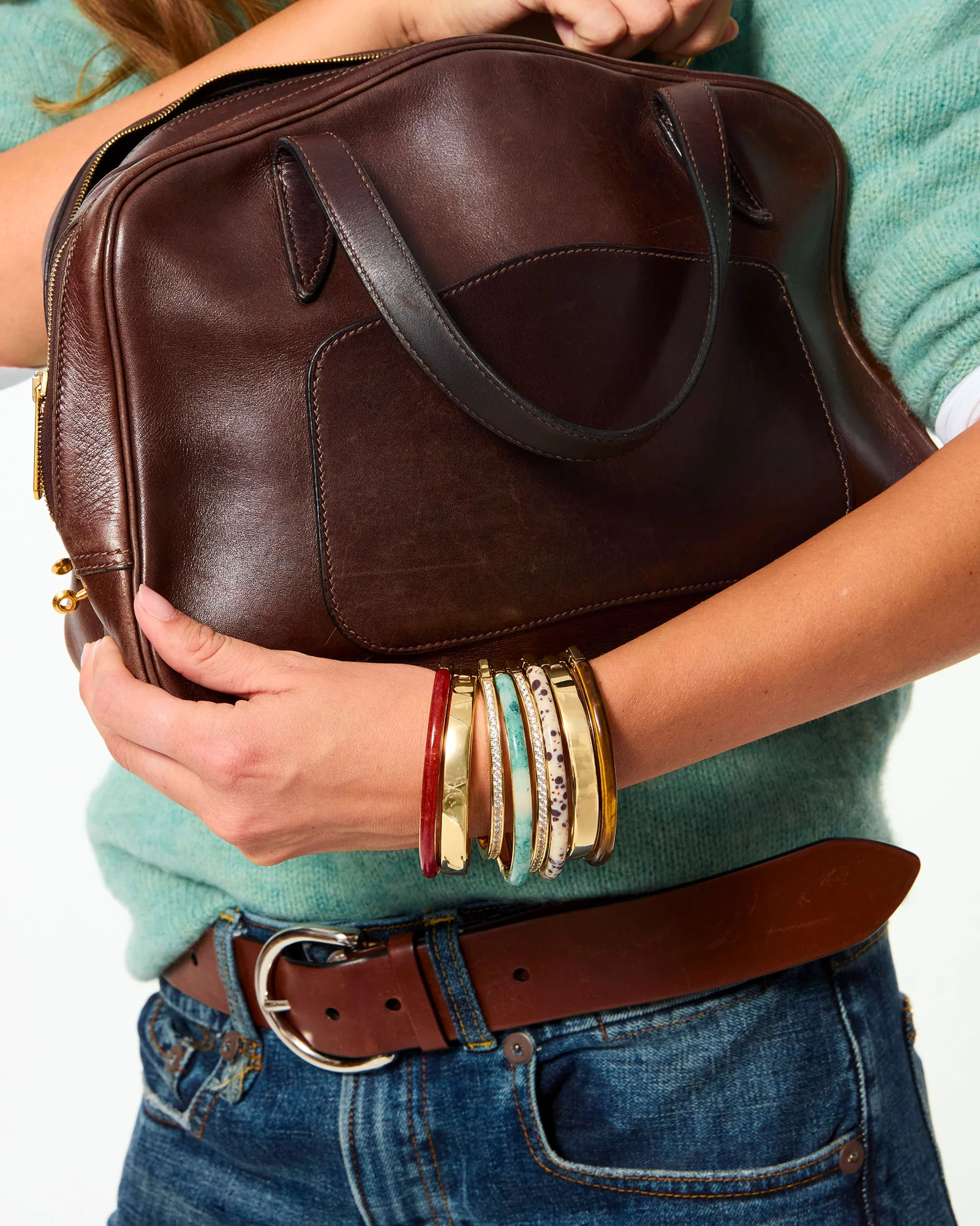 The Stone Hinged Bracelet Trio | Roxanne Assoulin
