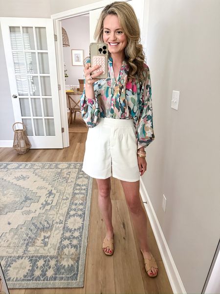 Lunch with friends outfit! Colorful blouse and the best pair of dressier shorts from Amazon

#LTKworkwear #LTKshoecrush #LTKtravel