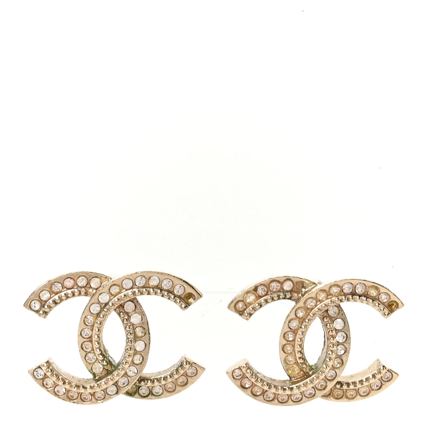Crystal CC Earrings Gold | FASHIONPHILE (US)