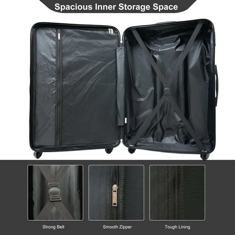 Travelhouse 5 Piece Hardside Luggage Set Hardshell Expandable Lightweight Suitcase TSA Lock Spinn... | Walmart (US)