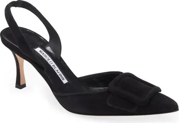 Manolo Blahnik Maysli Buckle Slingback Pointed Toe Pump (Women) | Nordstrom | Nordstrom