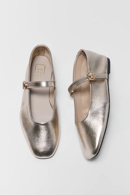Anabelle Gold Ballet Flats | Avara