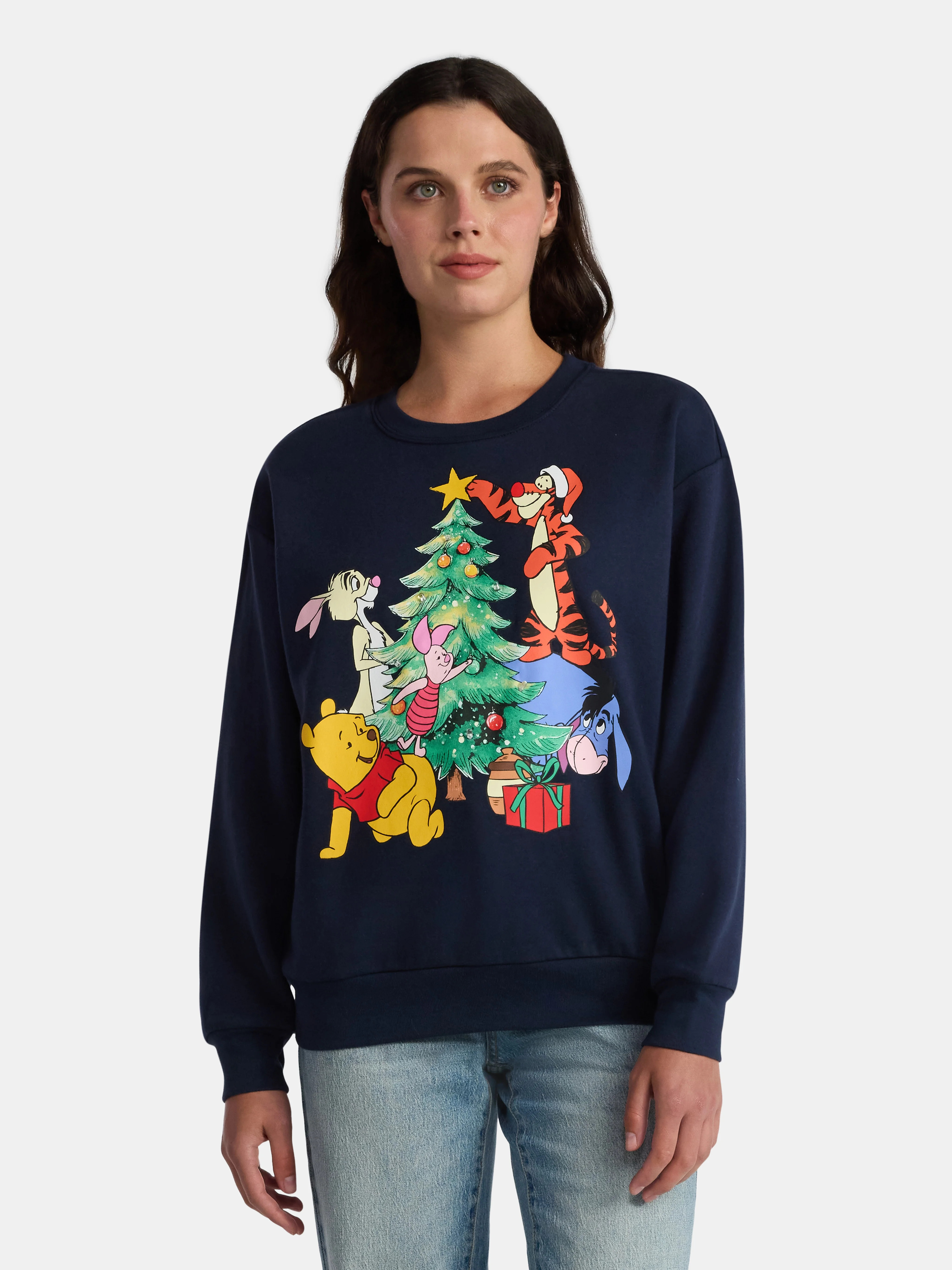 Disney Women’s Winnie The Pooh Holiday Light-Up Sweatshirt, Sizes XXS-2XL | Walmart (US)