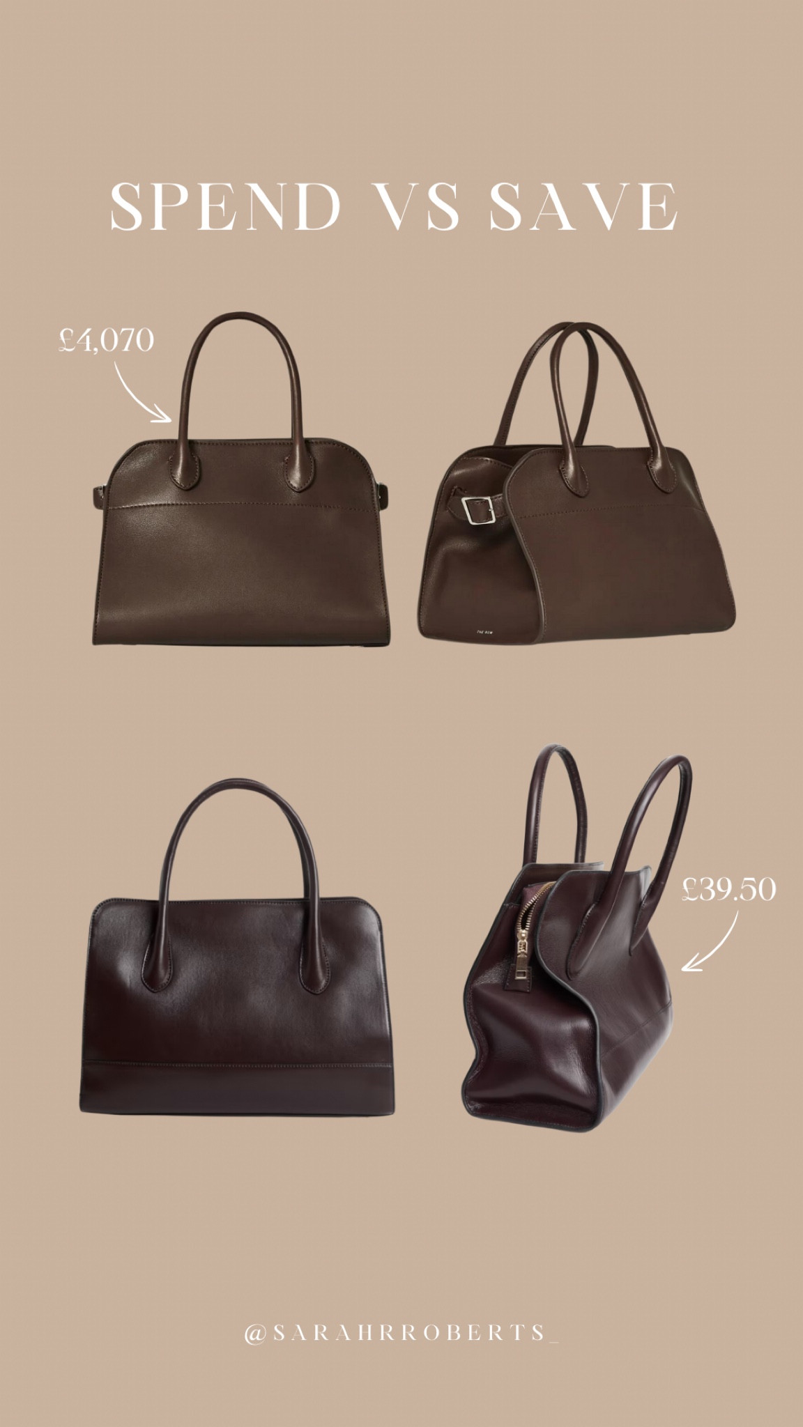 SPEND VS SAVE 💸

A great alternative to the brown leather designer handbag for a fraction of the price on the high street.

Spend vs save, designer handbags, high street finds, autumn handbags, brown leather bag, brown handbagg

#LTKluxury #LTKuk #LTKautumn