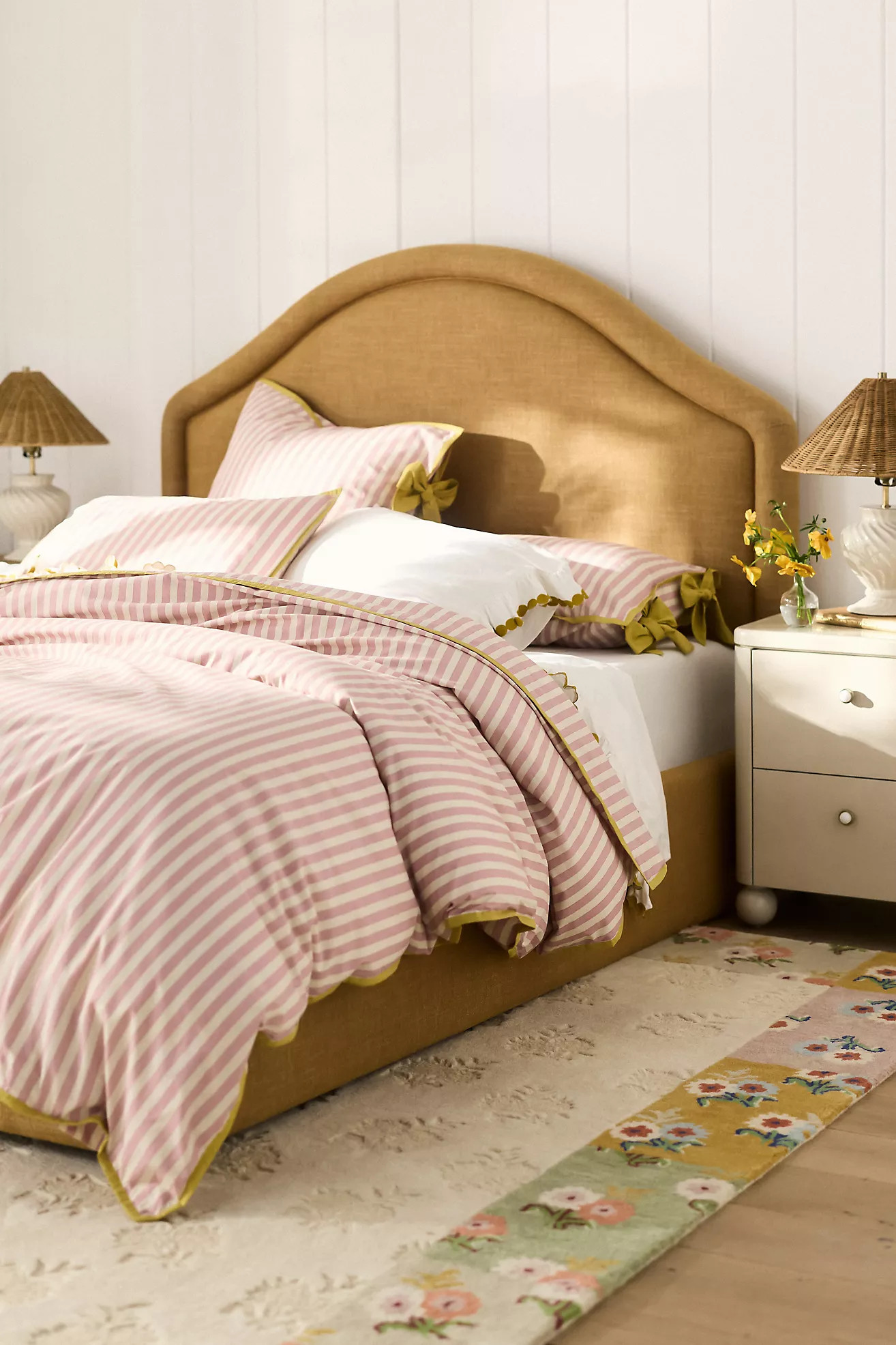 Brynne 100% Cotton Percale Stripe Tie Printed Duvet | Anthropologie (US)