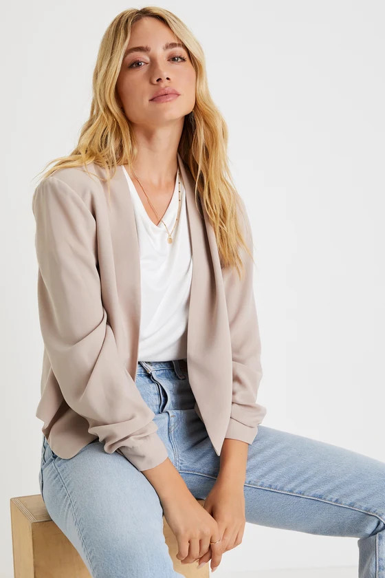 Business Diva Taupe Blazer | Lulus