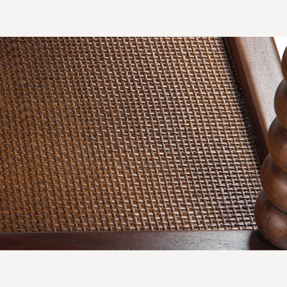 Tobi Updated Traditional Brown Wood Spindle Rectangular Coffee Table | Kathy Kuo Home