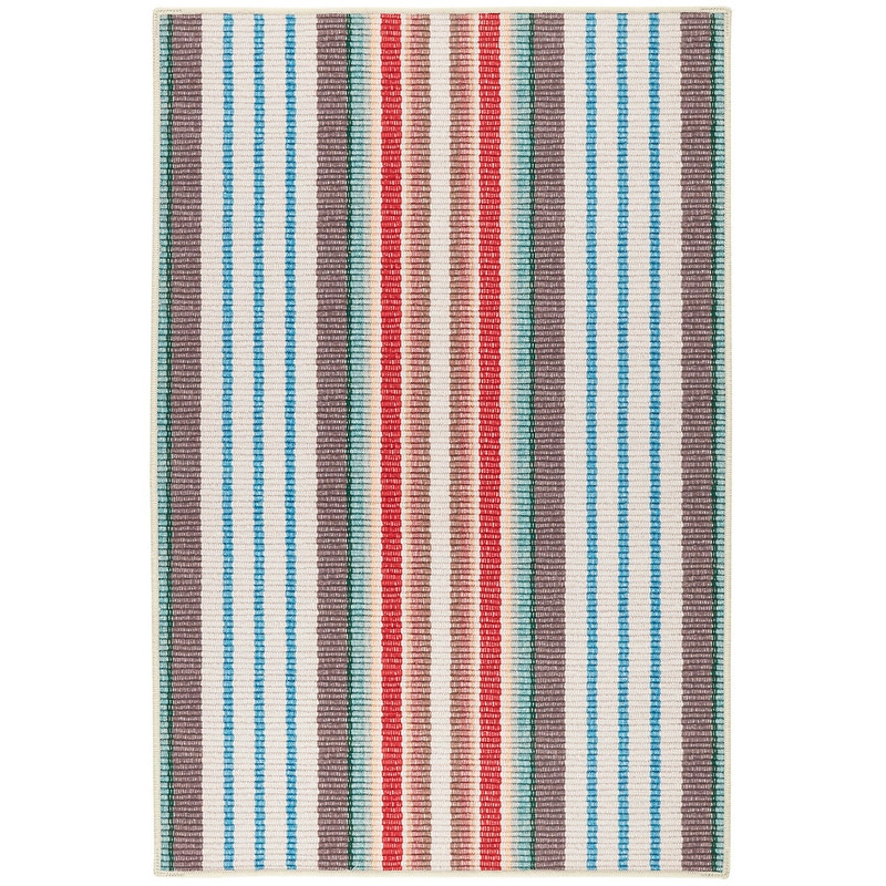 Ranch Stripe Multi Machine Washable Rug | Annie Selke