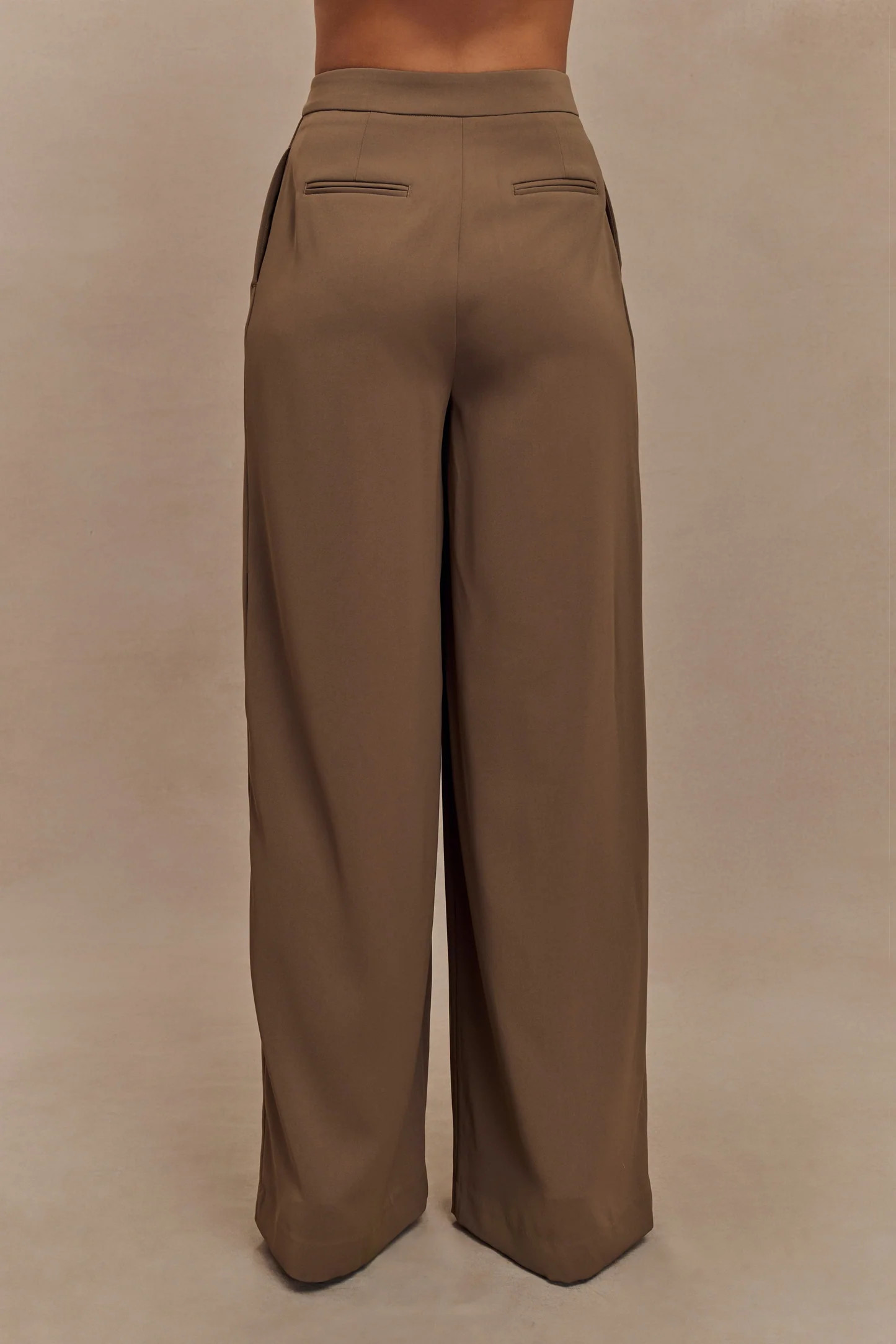 Faith Suiting Wide Leg Pant - Cacao Brown | Meshki UK