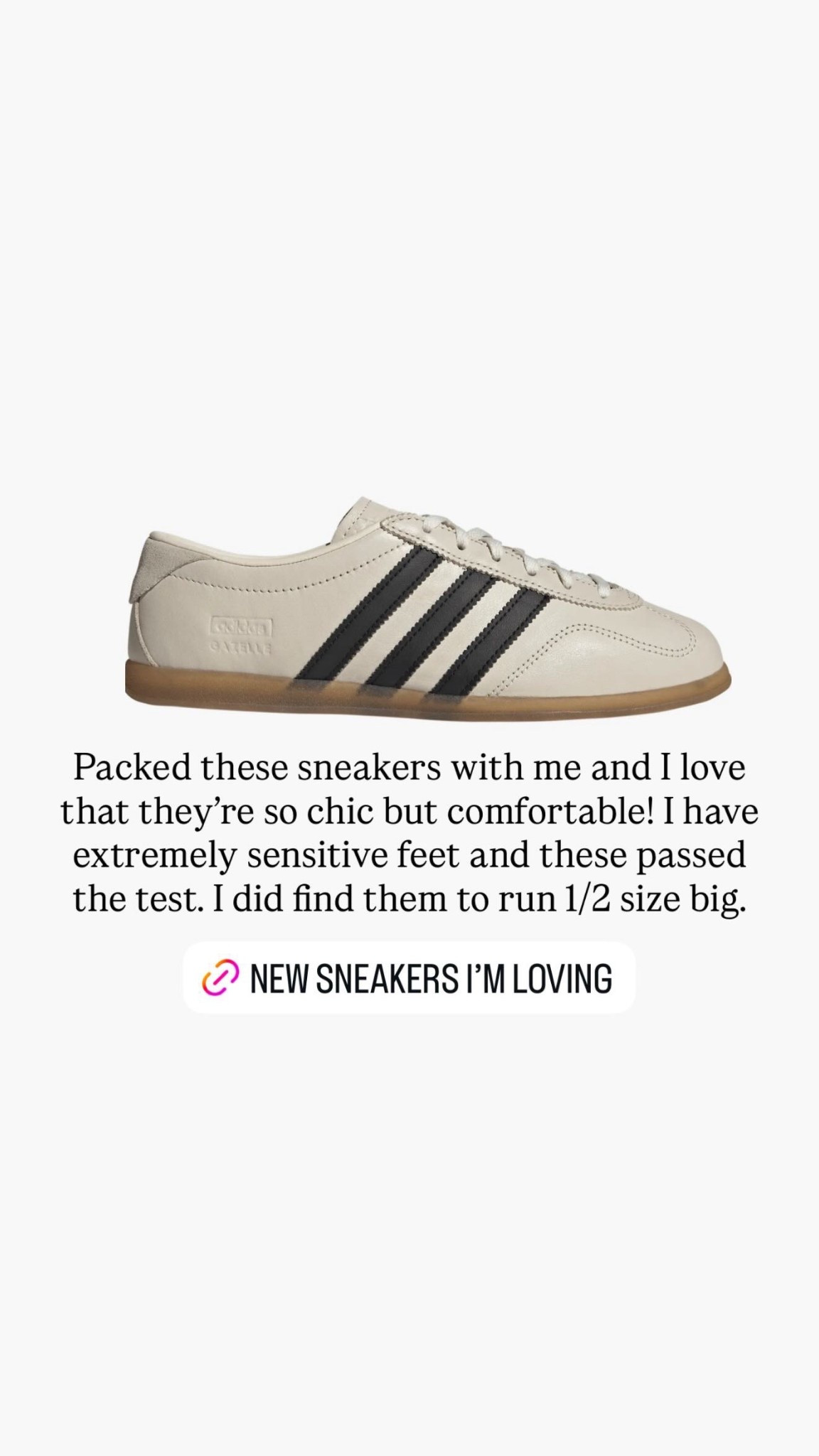 Packed these sneakers with me and I love that they're so chic but comfortable! I have extremely sensitive feet and these passed the test. I did find them to run 1/2 size big.

#LTKActive #LTKootd #LTKgrwm