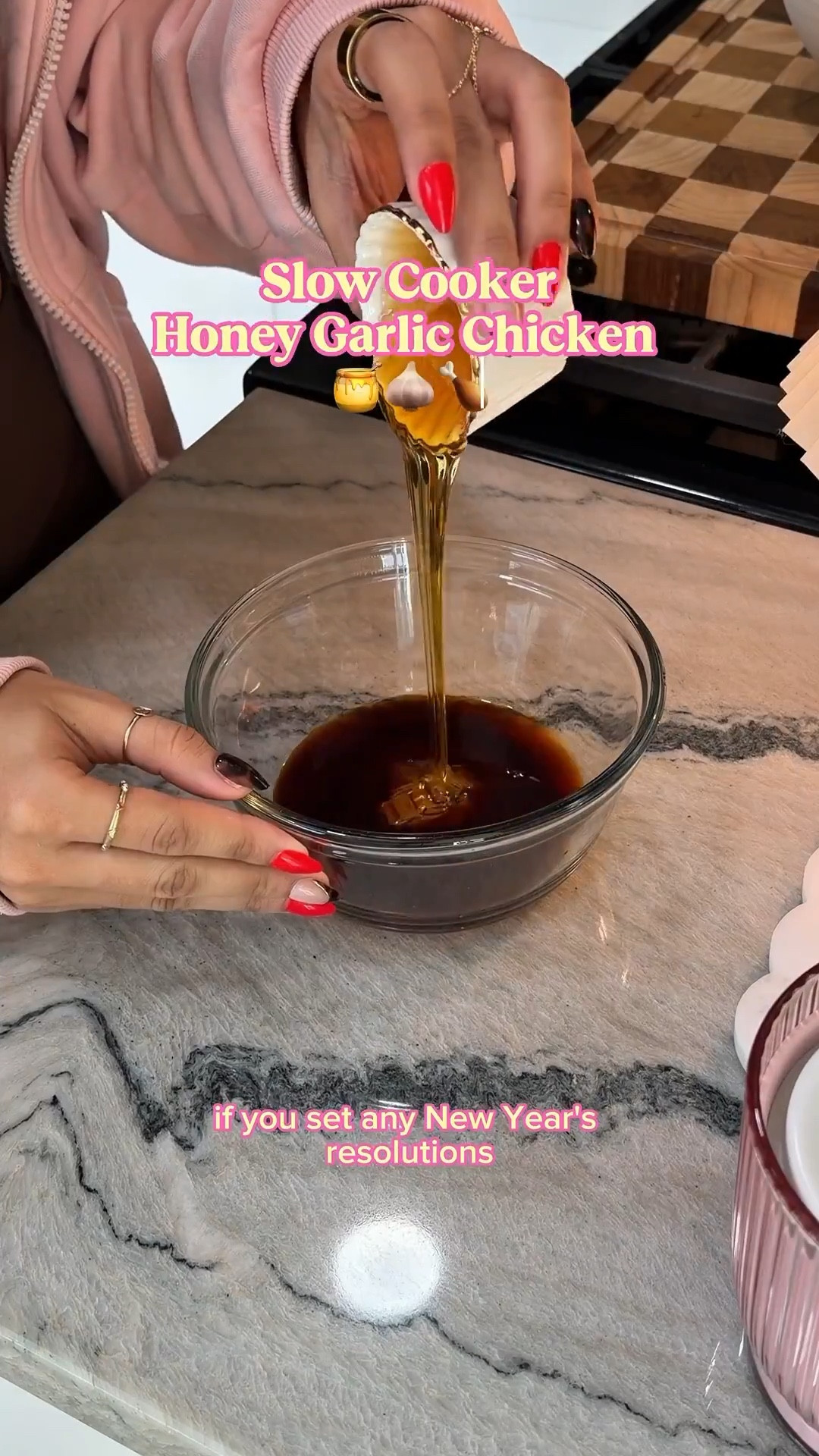 Slow cooker honey garlic chicken!
🍯🧄🍗

Ingredients:
1 ½ pounds boneless, skinless chicken thighs or chicken breasts
⅓ cup low-sodium soy sauce
⅓ cup honey
2 tablespoons tomato paste
2 teaspoons sriracha
4 cloves garlic minced
1 tablespoon rice vinegar
2 tablespoons cornstarch

Instructions:
1. Add chicken and all ingredients to crockpot besides the cornstarch.
2. Cook on low for 4-5 hours or high for 2-3 hours.
3. Remove chicken to shred. Whisk cornstarch into the liquid and cover and cook on high for 15 minutes to thicken sauce. 
4. Add shredded chicken back into crockpot after sauce is thickened and enjoy!
Recipe from wellplated.com

Carrot ribbon salad is from @Cassie Yeung 
Carrots (shred them)
Soy sauce
Sesame seed oil
Rice vinegar 
Minced garlic
Chili oil
Honey
Sesame seeds 
I don’t measure anything ✨

#LTKfoodie