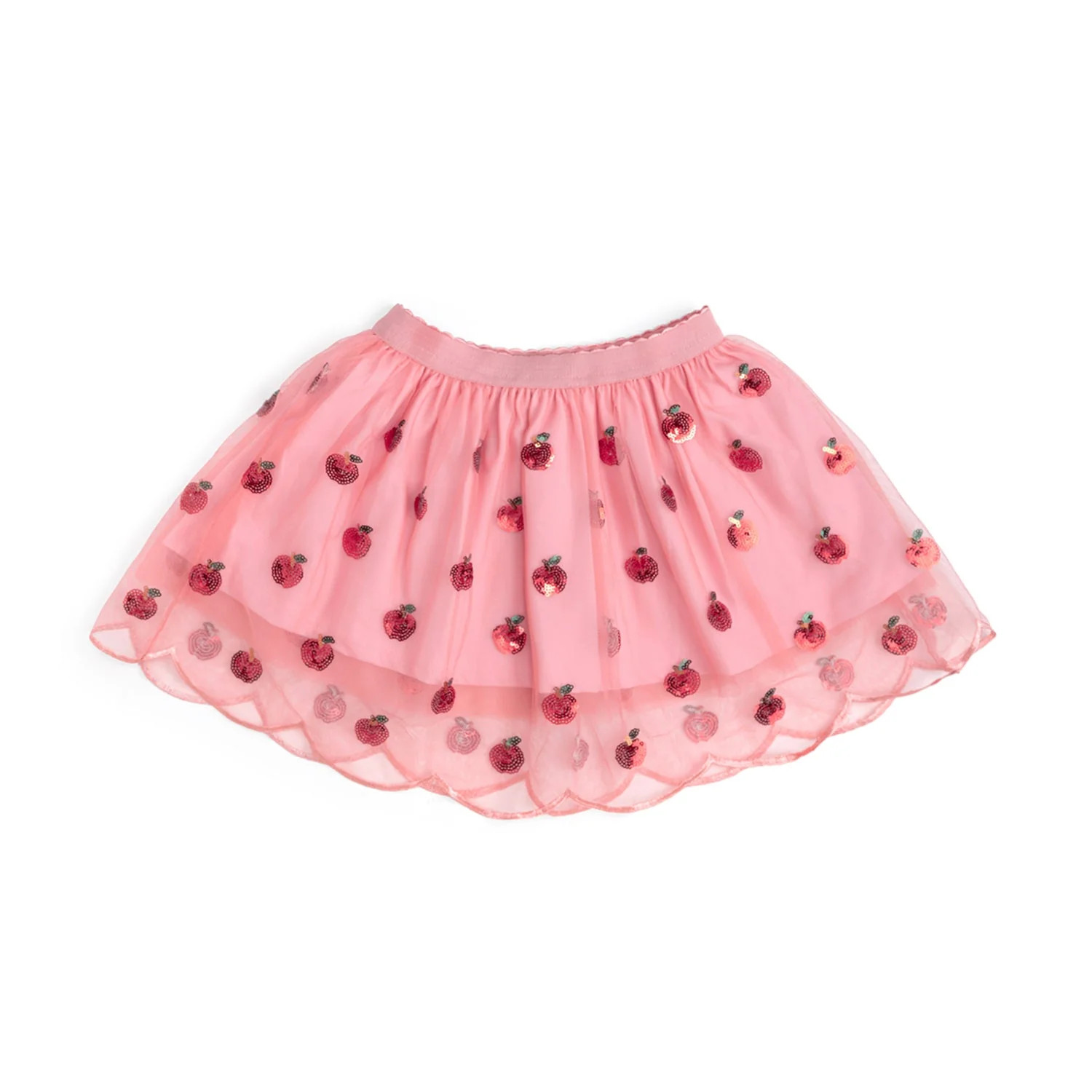 Apple Sequin Scalloped Tutu Skirt | Sweet Wink