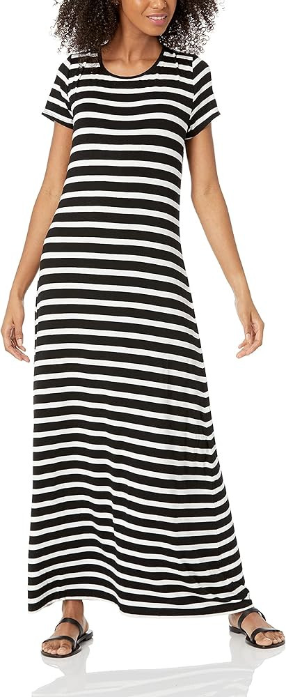 Amazon Essentials Women's Short-Sleeve Maxi Dress, Flowy | Amazon (US)