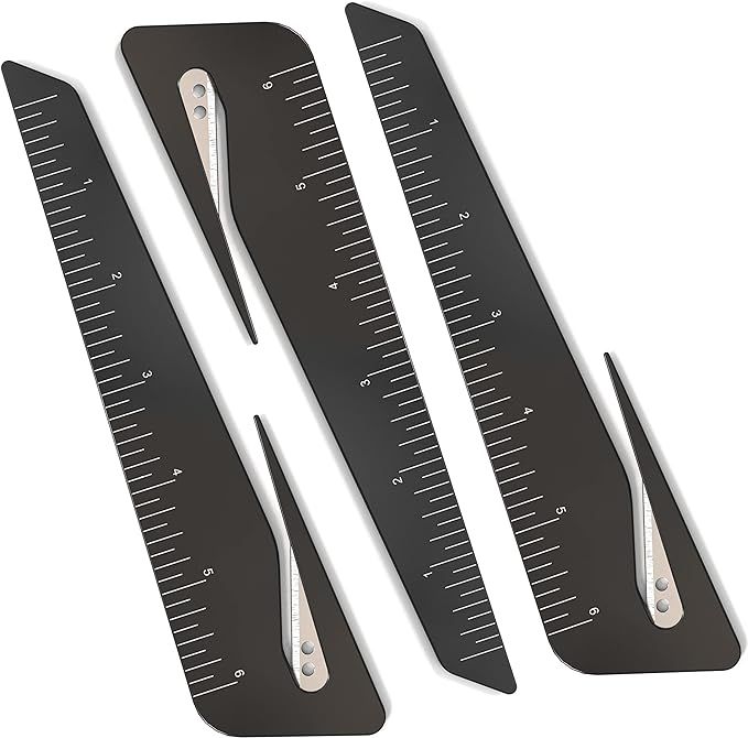 Uncommon Desks Ruler & Letter Opener Combo - Easy to Hold - Oversized Grip - Black 6 Inch Ruler -... | Amazon (US)