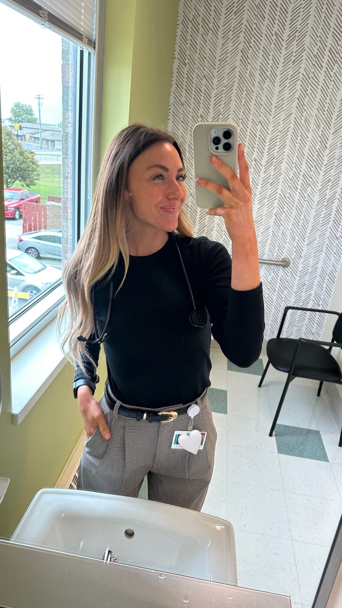 Clinic day 🖤 Wearing my favorite Abercrombie work pants — comfy, flattering, and perfect for long clinic days as an NP student. Paired with a simple black top for an easy, put-together look that works every time.

#LTKWorkwear #LTKTall #LTKStyleTip