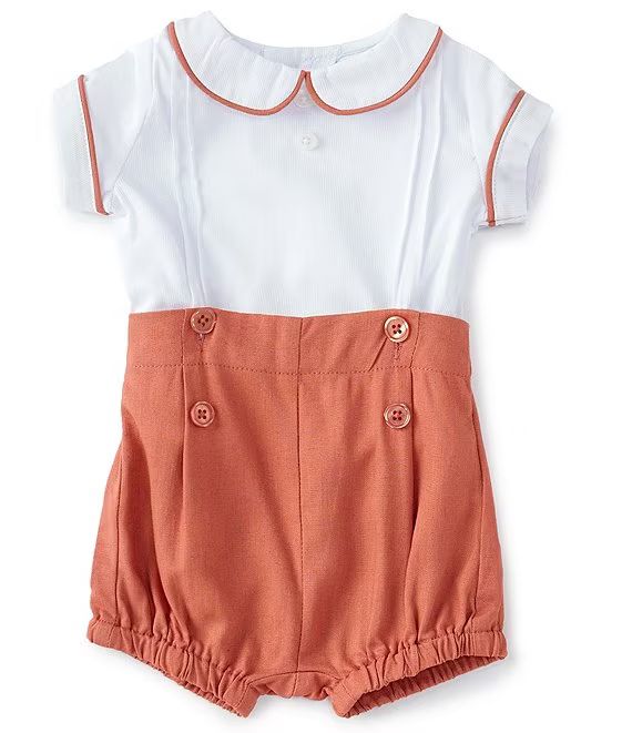 Baby Boy Newborn - 24 Months Short Sleeve Peter Pan Collar Top and Short Set | Dillard's