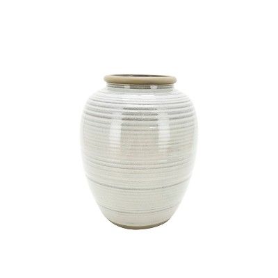11" Ceramic Ribbed Vase Gray - Threshold™ designed with Studio McGee | Target