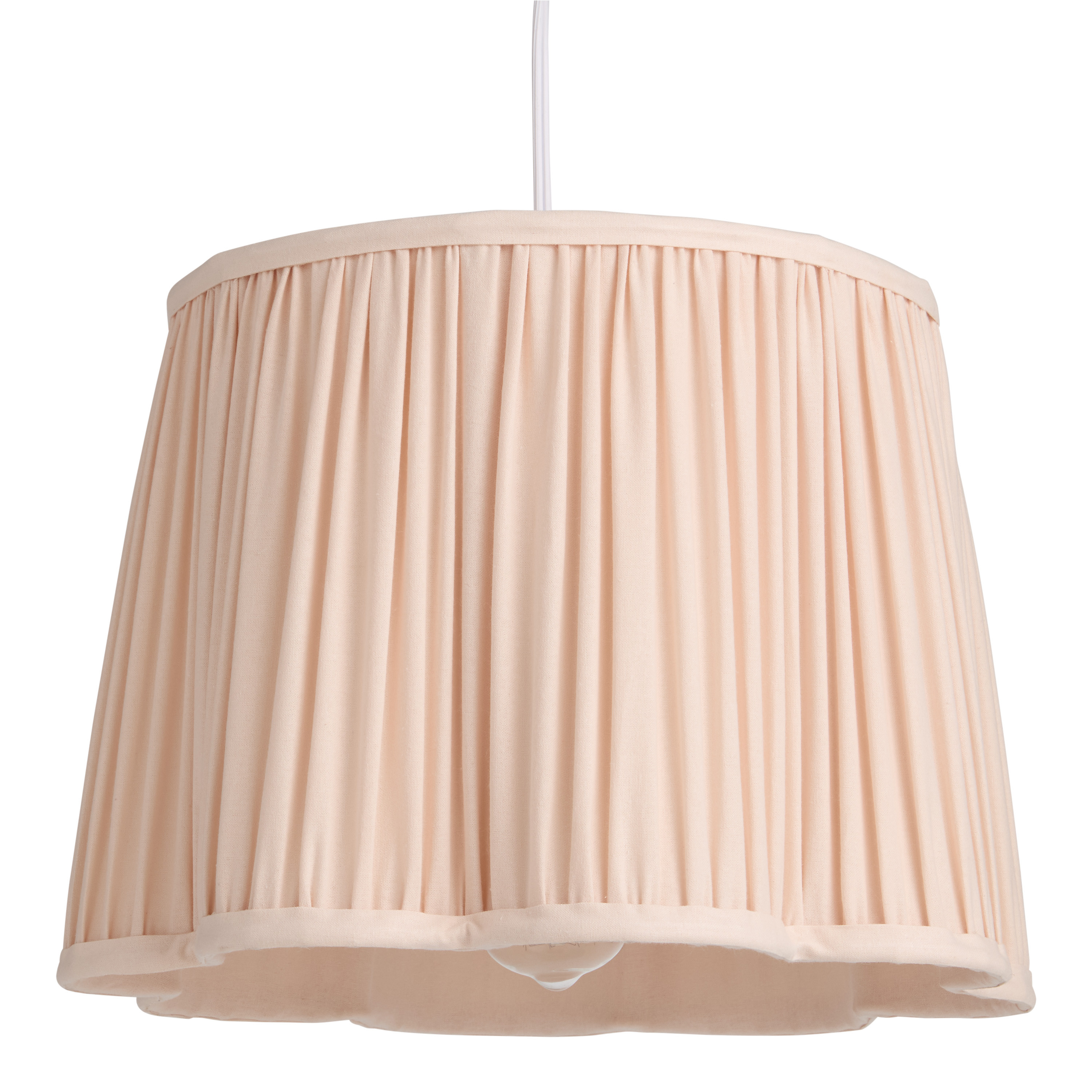 Ivory Pleated Cotton Scalloped Table Lamp Shade | World Market