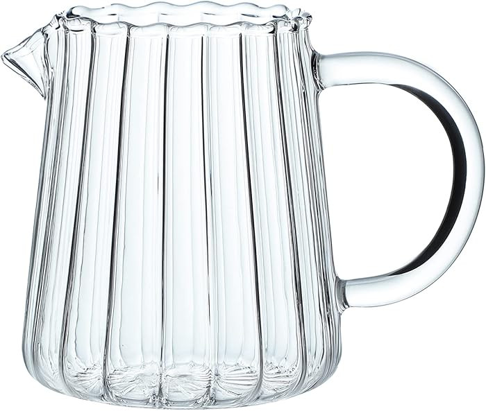 CHOOLD Elegant Wave Shaped Crystal Glass Creamer Coffee Pitcher/Serving Jug for Kitchen - Milk an... | Amazon (US)