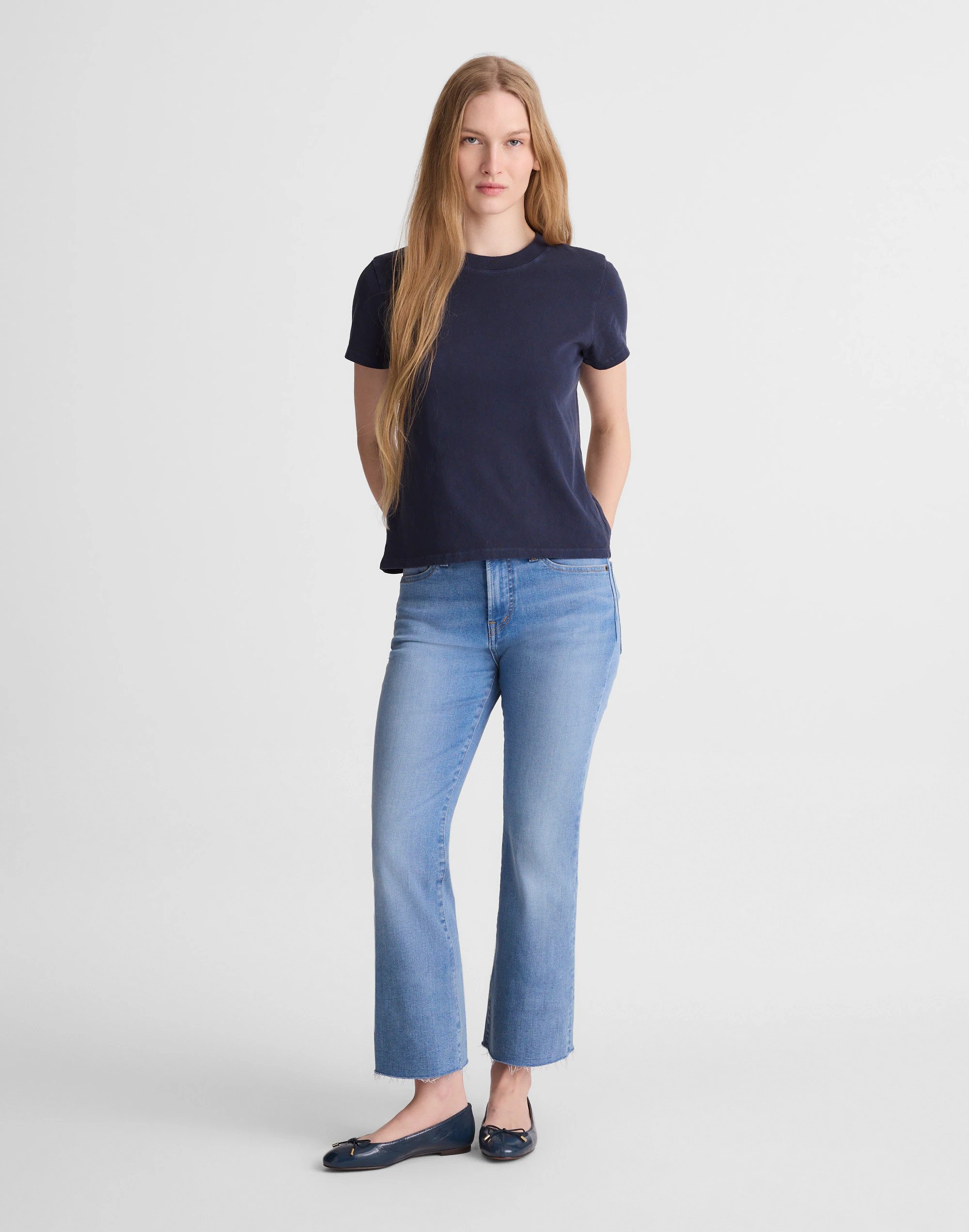 The Short Flare Crop Jean in Super Stretch Denim | Madewell