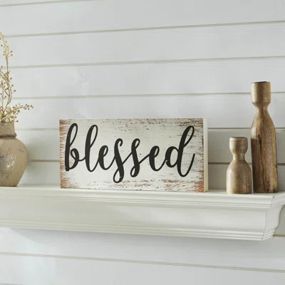 Celebrate Grace Blessed MDF Sign 7x16x1 | Wayfair North America