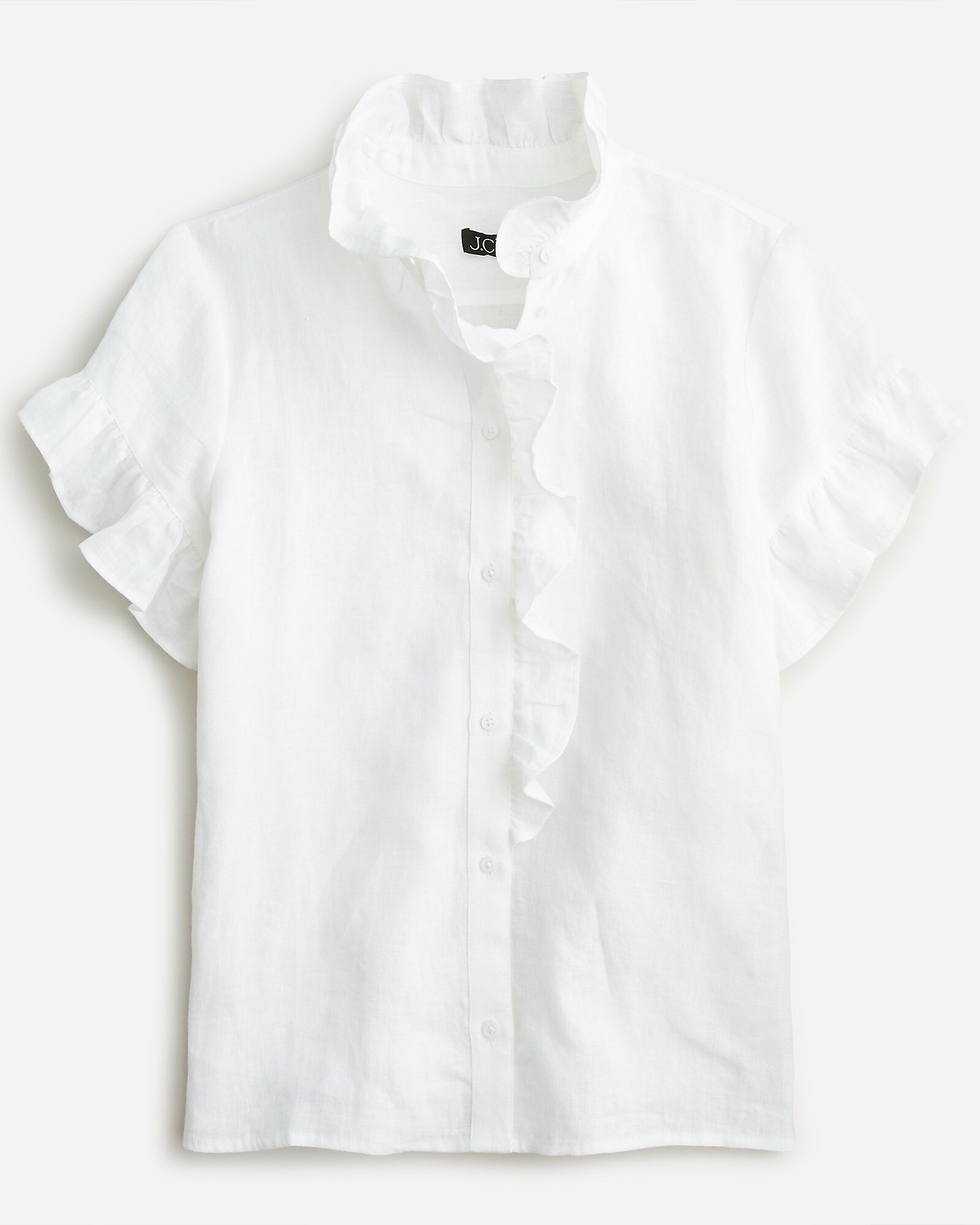 Short-sleeve cottage top in linen | J. Crew US