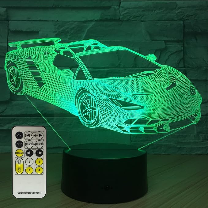 FlyonSea Race Car Gifts,Car Lamp Car Party Supplies 7 Color Changing Nightlight with Touch and Re... | Amazon (US)