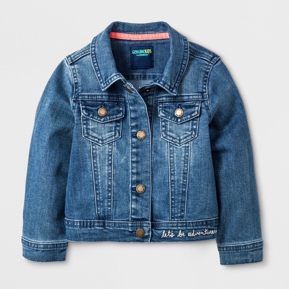 Toddler Girls' Denim Jacket - Genuine Kids from OshKosh Dark Blue 4T | Target