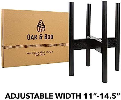 Oak & Boo Large Adjustable Mid Century Modern Plant Stands for Indoor Planters – Adjustable Wid... | Amazon (US)