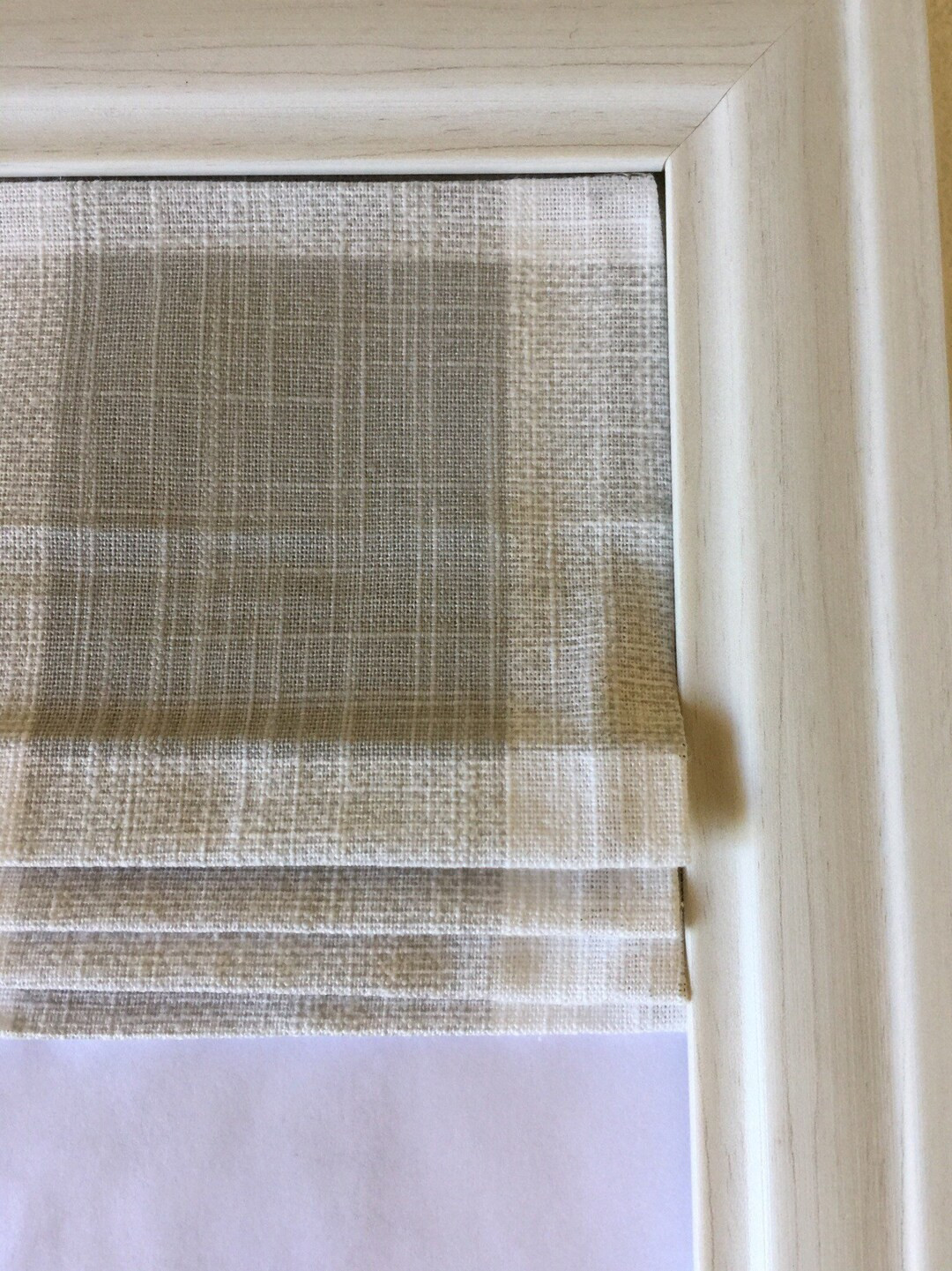 Custom Roman Shade in Buffalo Check French Grey and White - Etsy | Etsy (US)