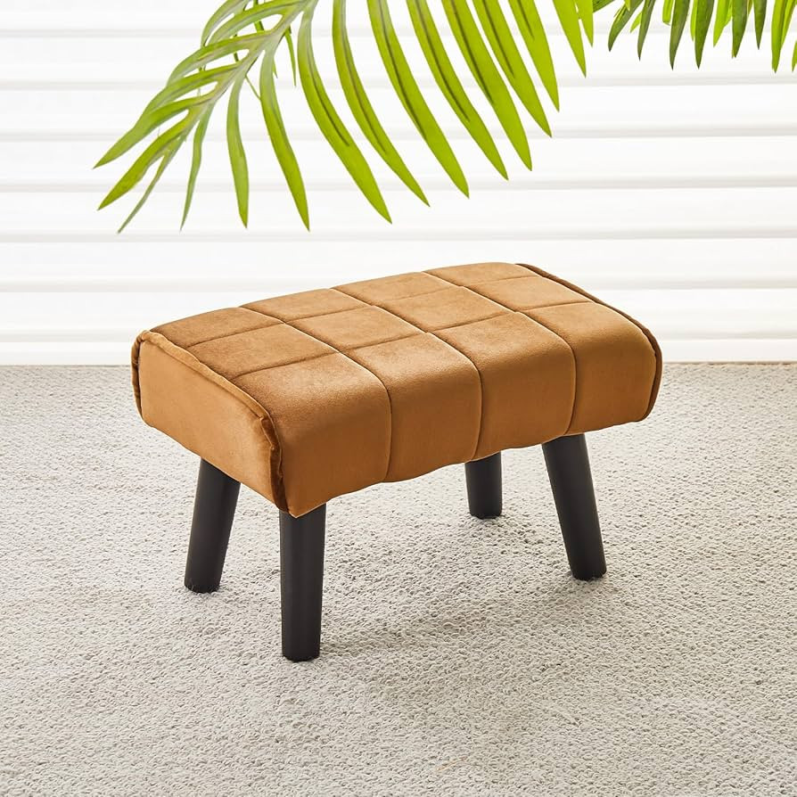 Cpintltr Small Foot Stool Ottoman Modern Accent Step Stool Seat with Solid Wood Legs Velvet Soft ... | Amazon (US)
