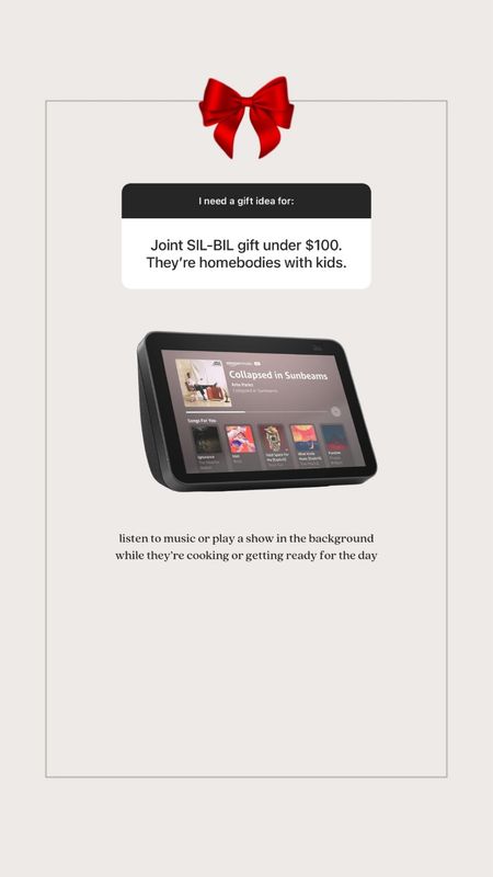 Gift idea for sister-in-law, brother-in-law under $100. The Echo Show 8 is on sale for $55 today

#LTKsalealert #LTKGiftGuide #LTKhome