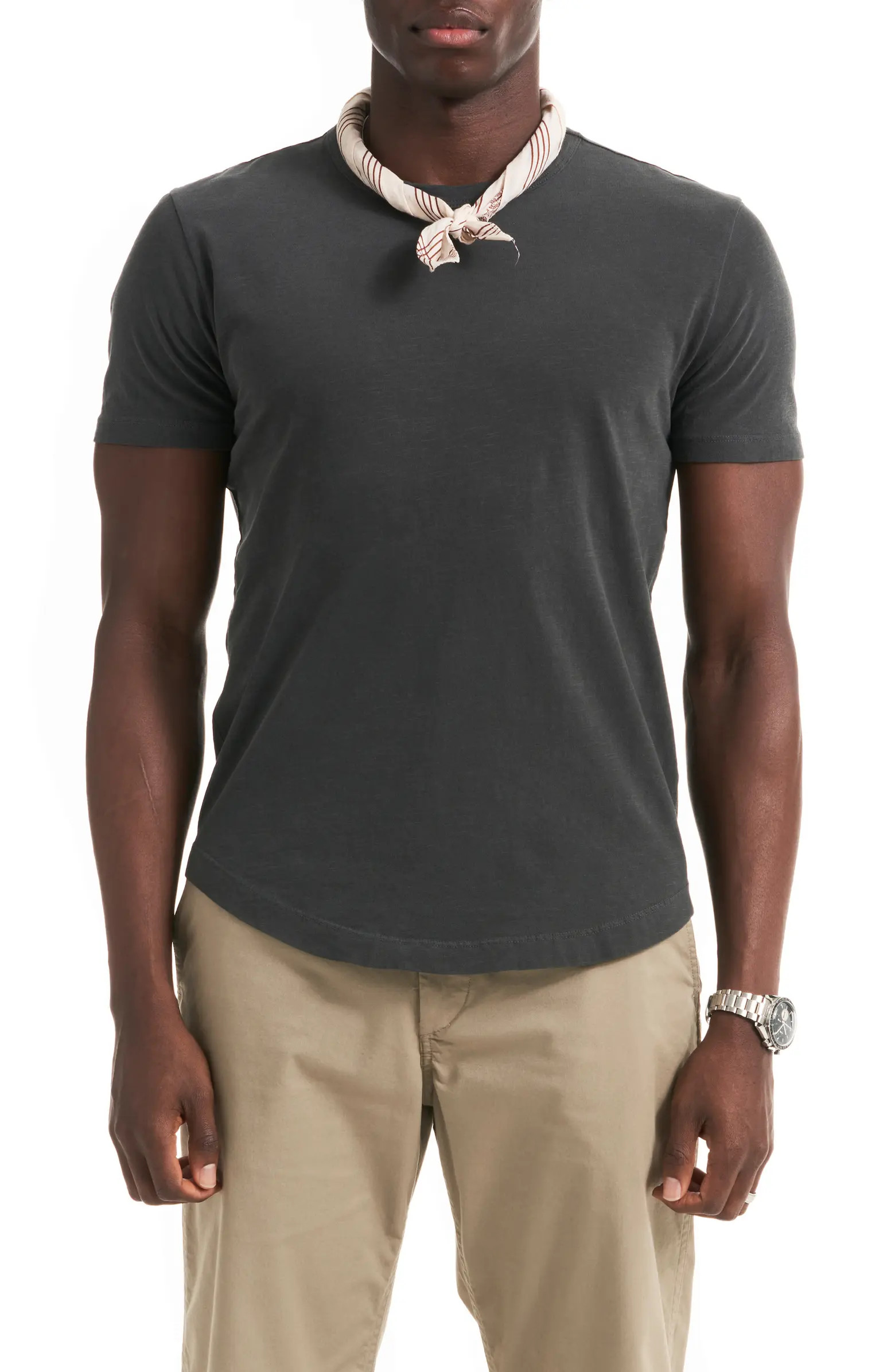 Curve Hem Cotton Slub T-Shirt | Nordstrom