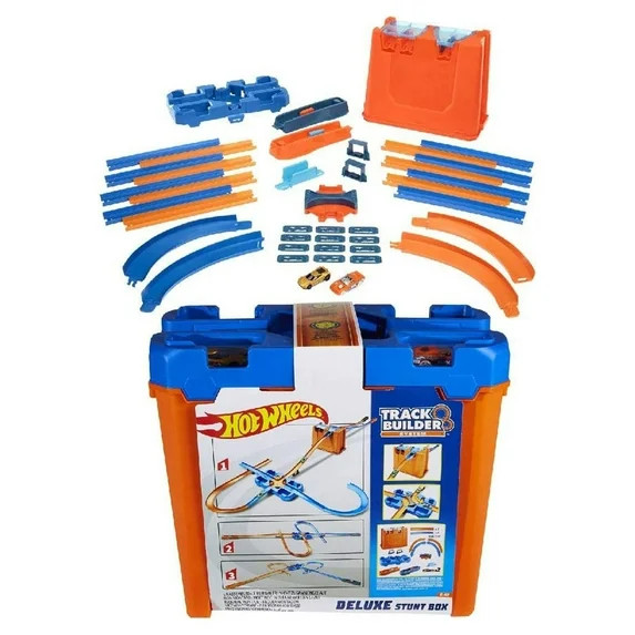 Hot Wheels Toy Car Track Builder Deluxe Stunt Box with 15 Feet of Track | Walmart (US)