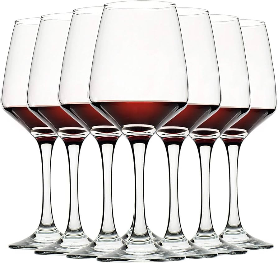 Wine Glasses Set of 8, 12oz, Lead-free, Clear, Durable Glassware | Amazon (US)