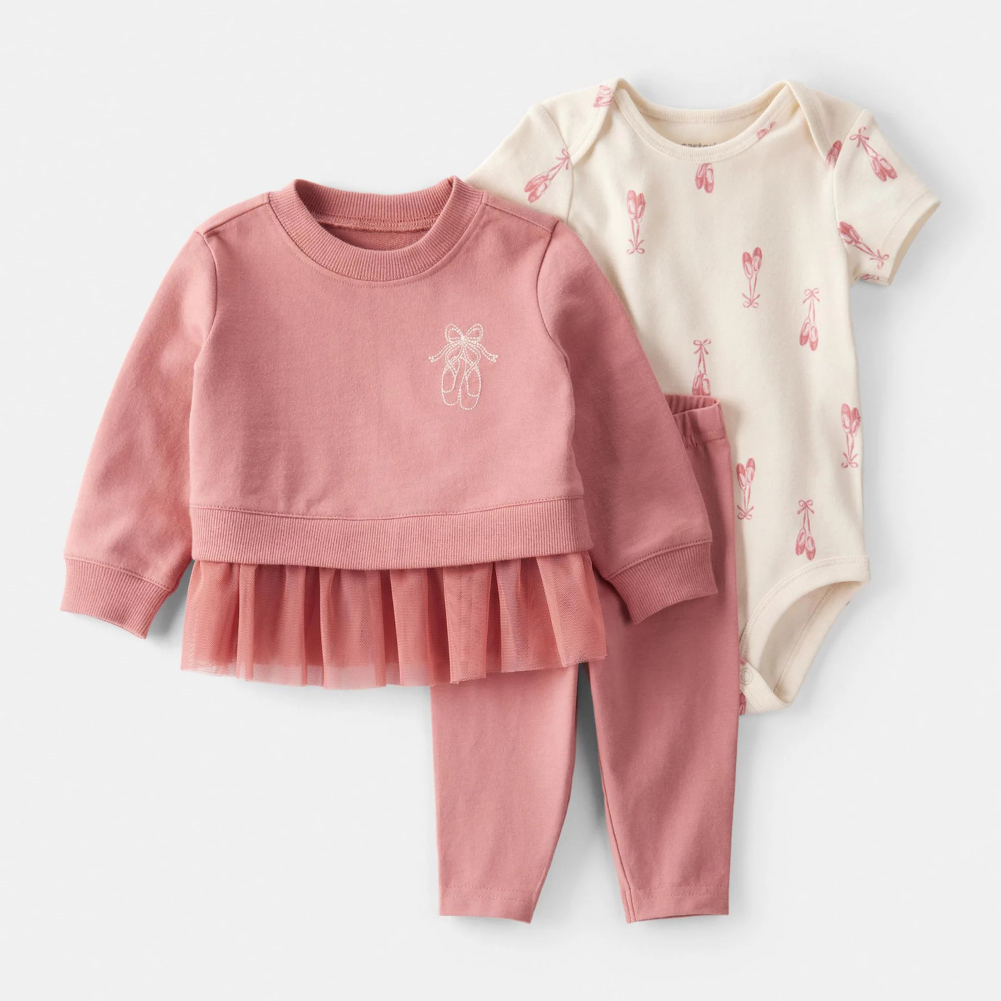 Baby Girl Carter's 3-pc. Ballet Pullover, Bodysuit & Pant Set | Kohl's