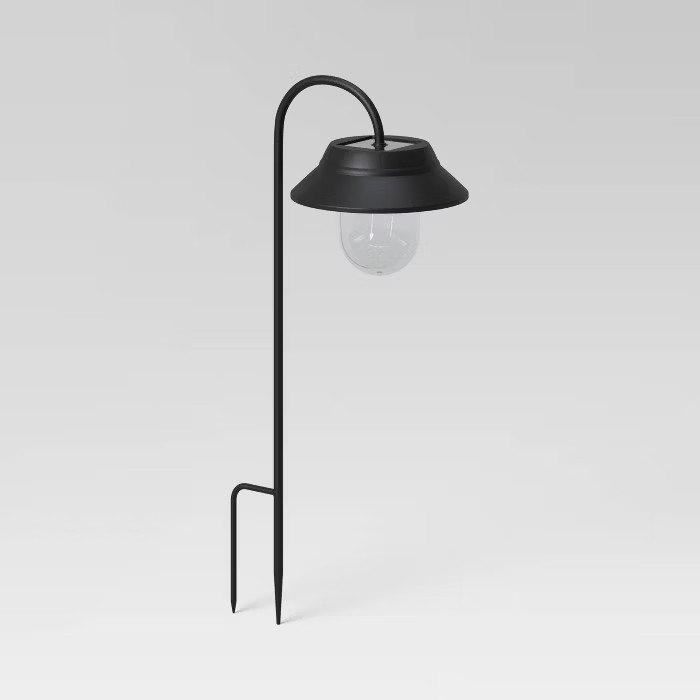 Shepard Hook Solar LED Pathway Light Black - Threshold™ | Target