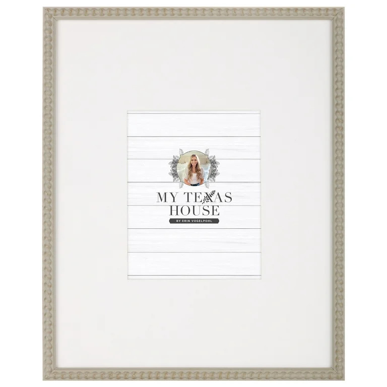 My Texas House Modern Farmhouse Gray Beaded 16x20 Tabletop Picture Frame with White Mat for 8x10 ... | Walmart (US)