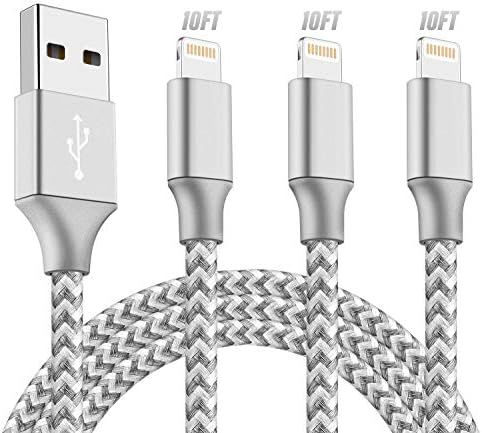 DANTENG Mfi Certified Lightning Cable 3Pack 10FT Nylon Braided iPhone Charger Fast Charging Synci... | Amazon (US)