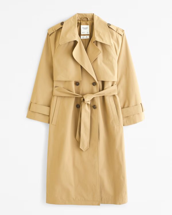 Women's Full-Length Trench Coat | Women's New Arrivals | Abercrombie.com | Abercrombie & Fitch (UK)