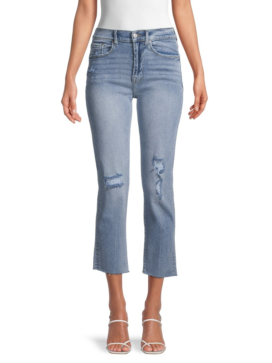 Kensie Distressed Slim Straight Jeans - Lora - Size 28 (6) | Saks Fifth Avenue OFF 5TH
