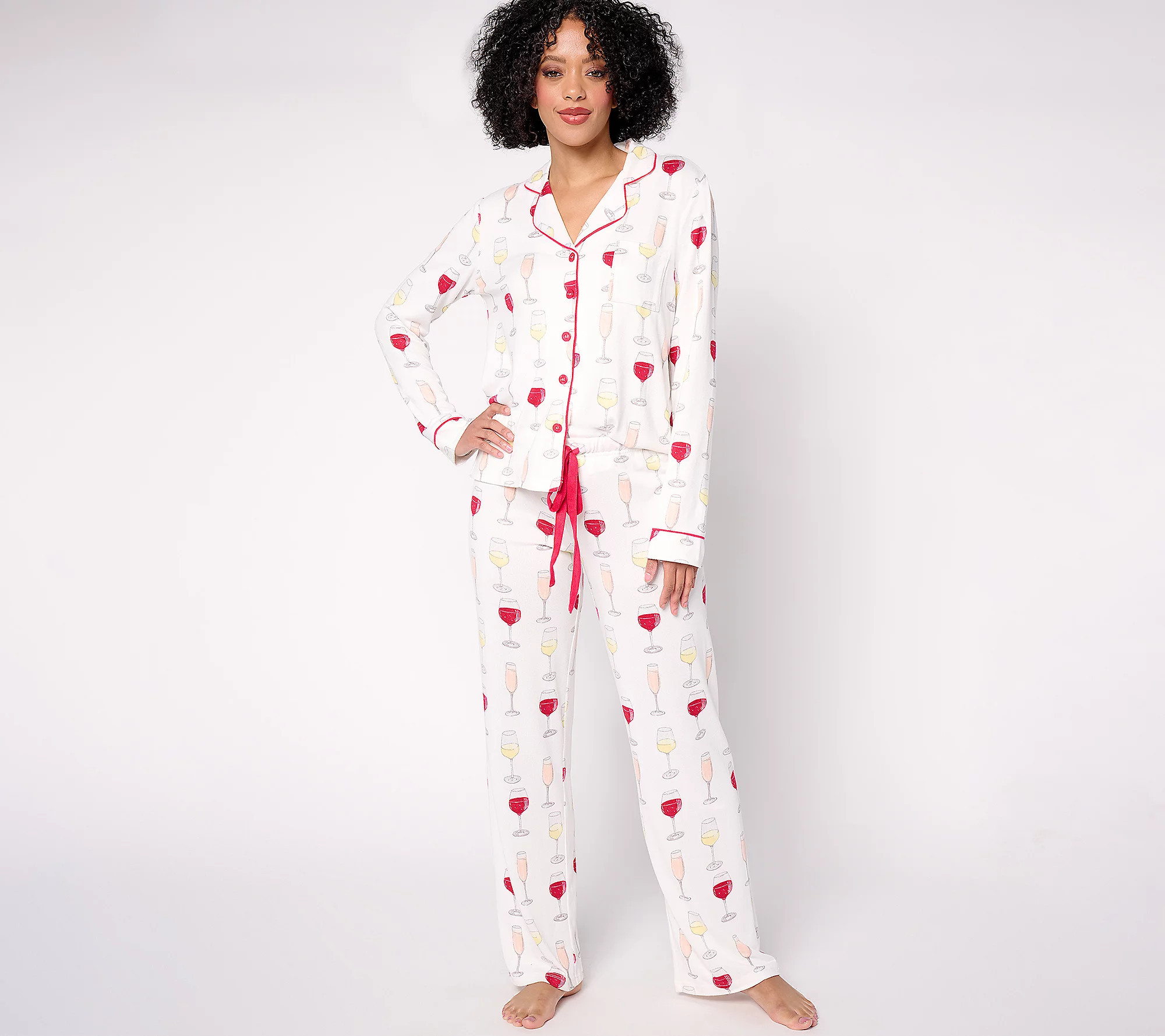 PJ Salvage X Cozy Zoe ButterJersey Notch Collar Pajama Set | QVC