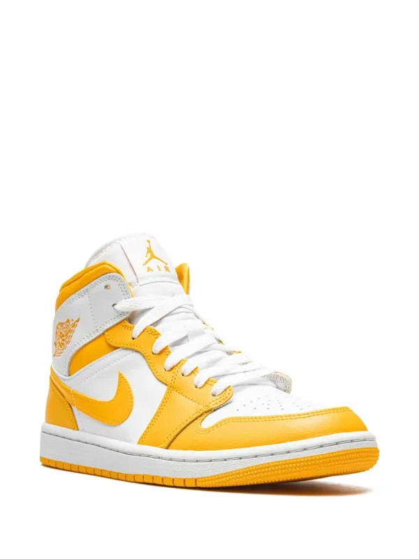 Jordan Jordan 1 Mid "White/University Gold" Sneakers | Yellow | FARFETCH | Farfetch Global